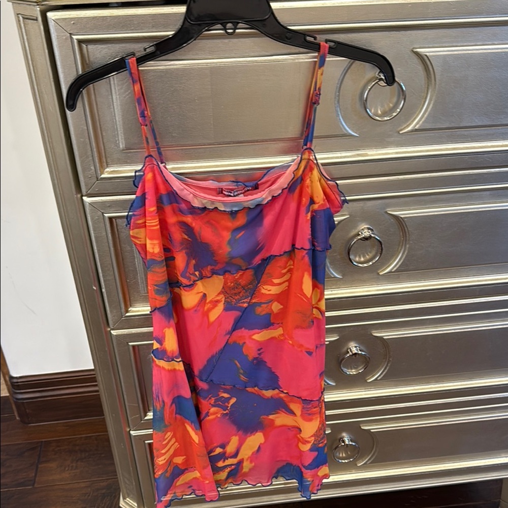 Urban Outfitters Pink and Blue Floral Mini Dress